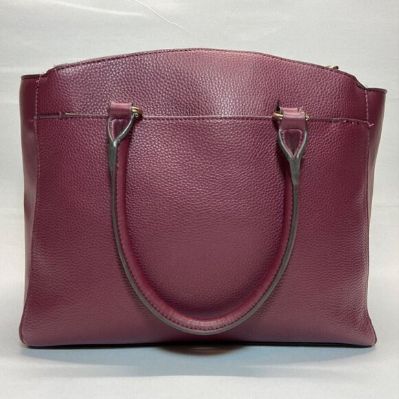 Nanette Lepore Plum Berry Saffiano Leather Large Tote Handle Shoulder Bag Purse - Picture 4 of 16